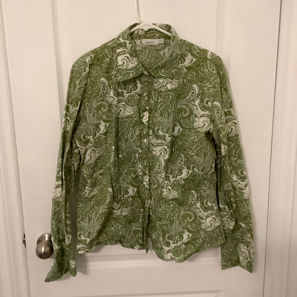 Green 70’s style swirl blouse - Picture 1 of 3